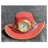 Metal Red Hat  w/ Clock  2" Tall