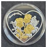 Metal Heart Trade Token Gold ElectroPate