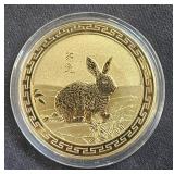 Metal Round Zodiac Trade Token Gold ElectroPate