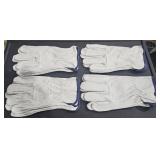 4 pair industrial leather work gloves
