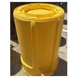 Yellow Plastic Trash Can