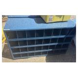 blue powder-coated steel bin 40 compartments for