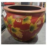 Large Asain Style Flower Pot 9 1/2" Tall x