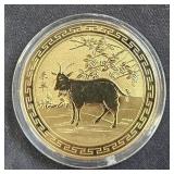Metal Round Zodiac Trade Token Gold ElectroPate