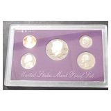 1990 S US Mint Proof Set 5 Coins