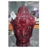Red Glass India Head 9 1/2" Tall