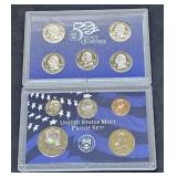 2002 US Mint Proof Set  5 Coins & 5 State Quarters