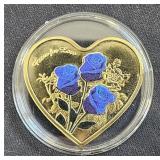 Metal Heart Trade Token Gold ElectroPate