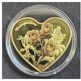 Metal Heart Trade Token Gold ElectroPate