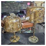 Set 2 Gold /Silver Small Covered Pedestal Displays