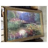Oil on canvas print signed gold Guild frame
