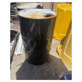 55-gallon black steel drum