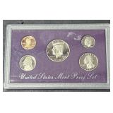 1992 S US Mint Proof Set 5 Coins