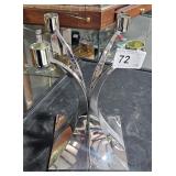 4 Curved Metal Single Candle Stick Holders