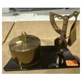 Vtg Brass Postal Scale W/ Stamp Dispenser