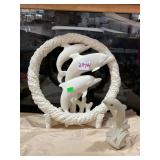 Cora lei Hawaii Dolphin Sculpture W/ stand