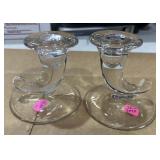 2 Clear Glass Horn of Pleanty by viking glass