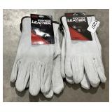 2 pairs large, cowhide, leather gloves