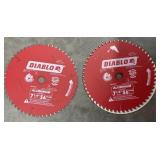 (2) Diablo saw blades, 2x$  aluminum 7 1/4 inch,