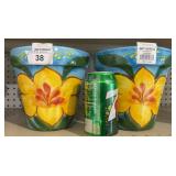 2 ceramic wall hanging flowerpots 2x$