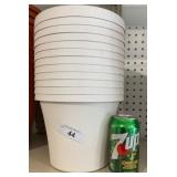 cream plastic flowerpots- all for one money