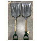 (2) scoop shovels w/D handles
