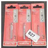 3 MILWAUKEE GLASS/TILE BITS