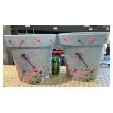2 dragonfly flowerpots   2x$