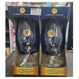 2 GLASS OIL LAMPS