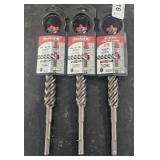 3 DIABLO CONCRETE HAMMER BITS