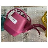 3 pink plastic watering cans