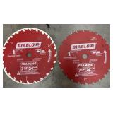 (2) framing 7 1/4 inch, 24 teeth saw blades 2x$