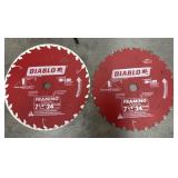 (2) framing 7 1/4 inch, 24 teeth saw blades 2x$