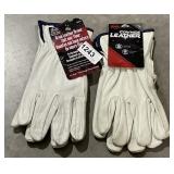 2 pairs of leather, driving gloves size extra