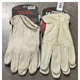 2 pair, large pig skin gloves