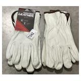 2 pair large, cowhide, leather gloves