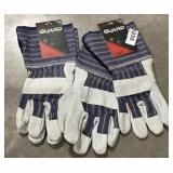 2 pair large guard, leather palmed gloves