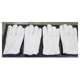 3 lots of 4 pair industrial leather work gloves