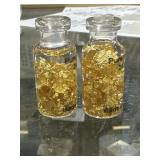 (2) lots 1 Vial  Gold Lead foil Flakes
