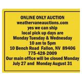 MONDAY NIGHT ONLINE AUCTION  8/17/2026
