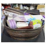 Variety of ribbons and crafts supplies
