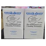 2 pre-moistened lens cleaning towellets