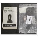 UBS car charger and Velcro adapter
