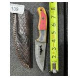 Domestic style knife with wood handle