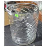 Large Glass Vase 7 1/2" Across & 9 1/2" Tall