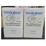 2 pre-moistened lens cleaning towellets