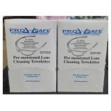 2 pre-moistened lens cleaning towellets