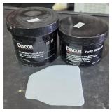 Devcon steel putty.  Resin and hardener