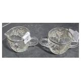 Glass Cream & Sugar Norwegian Silver Plated