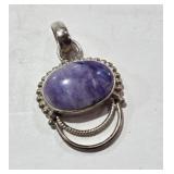 Sterling Pendant w/ Amythest Stone 9.26 tw